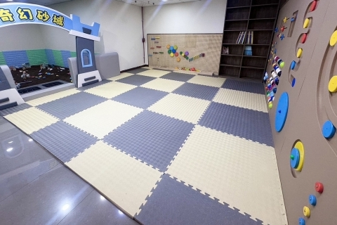 Sand pool and toy reading area