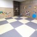 Sand pool and toy reading area